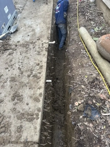 French Drains 1 Digging a trench for a french drain