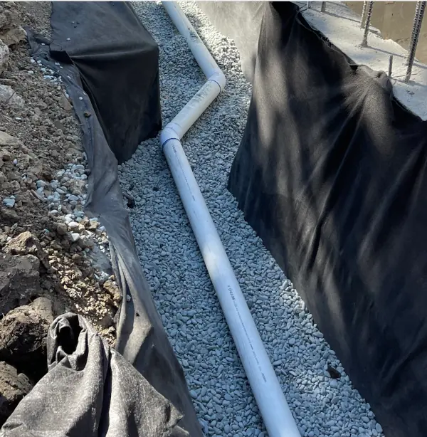 French drain in progress 1