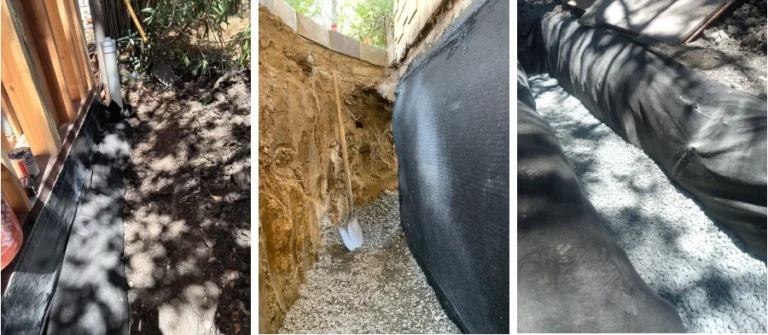 Foundation Waterproofing Services 7 Bituthene 4000 and Sitedrain Foundation Water Protection; with French Drain